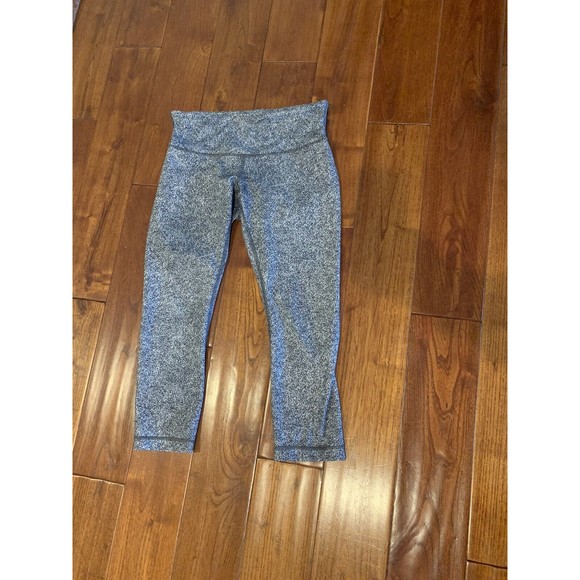 Lululemon Wunder Under Crop III Rio Mist 21" Inseam White Black Size 6 - Picture 10 of 14